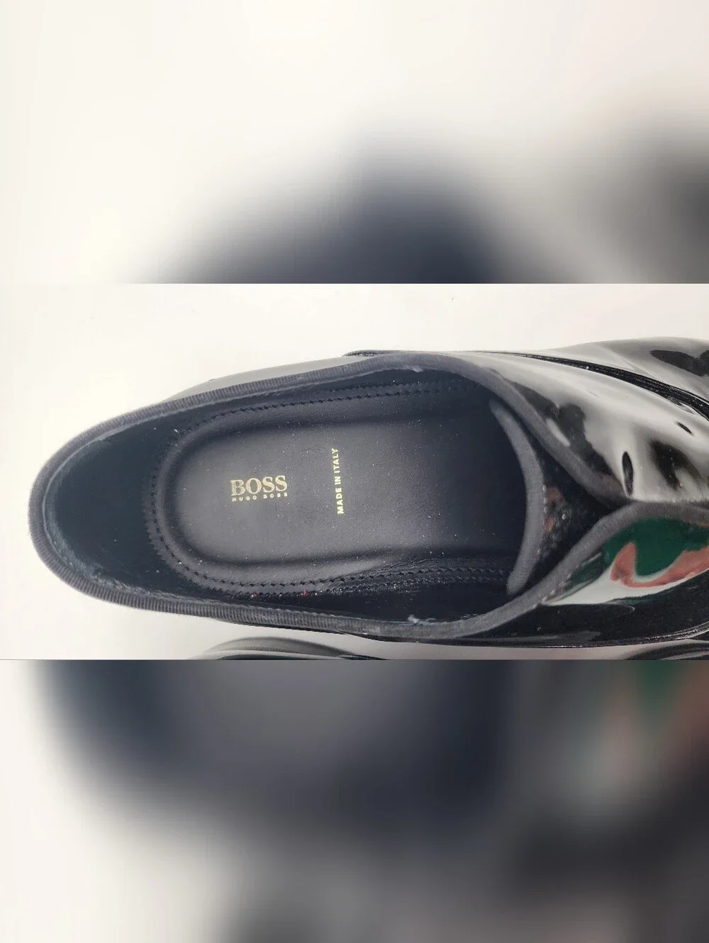 Hugo Boss Black Patent Leather Slip-On Dress Shoes